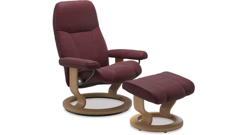 Stressless® Consul Medium Leather Recliner - Classic Base Stressless® Consul Medium Leather Recliner - Classic Base